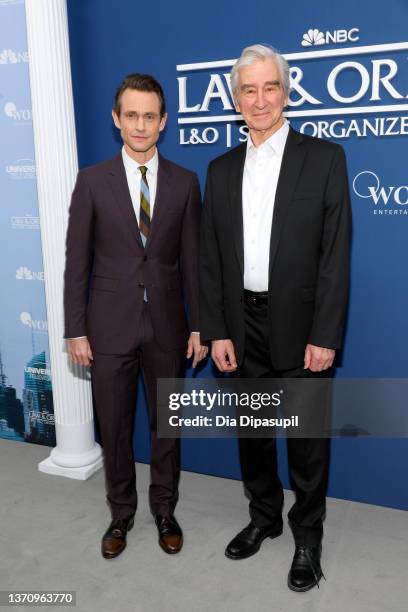 Hugh Dancy and Sam Waterston attend NBC's "Law & Order" Press Junket at Studio 525 on February 16, 2022 in New York City.