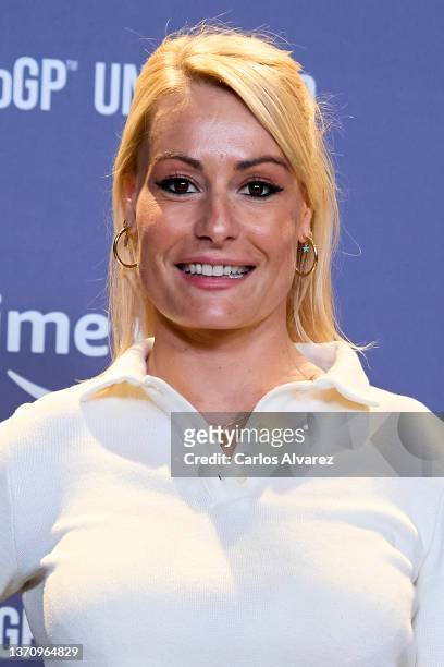 Lydia Valentin attends 'MotoGP Unlimited' premiere at the Capitol cinema on February 16, 2022 in Madrid, Spain.