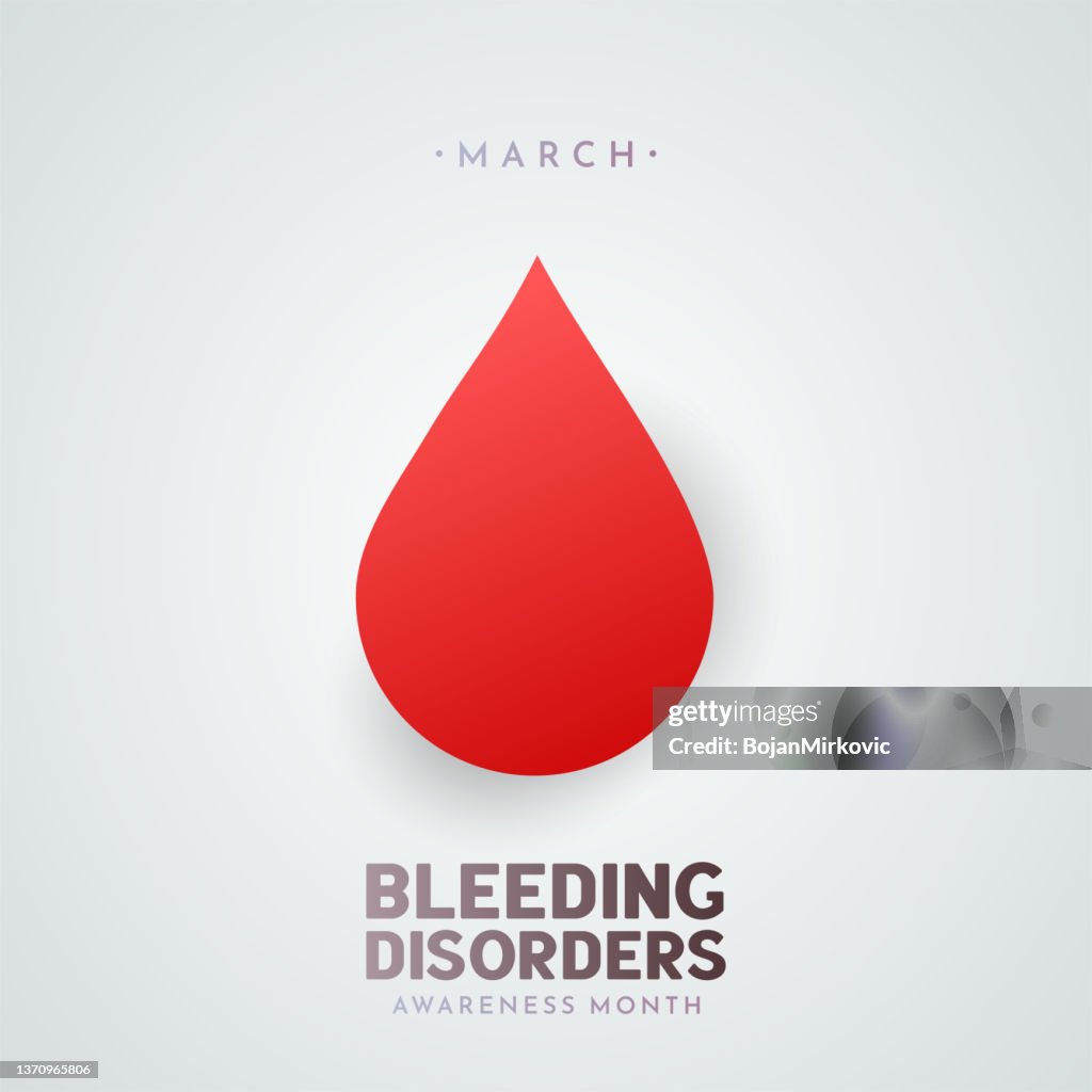 Bleeding Disorders Awareness Month poster, March. Vector