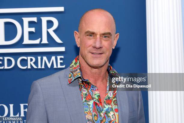 Christopher Meloni attends NBC's "Law & Order" Press Junket at Studio 525 on February 16, 2022 in New York City.