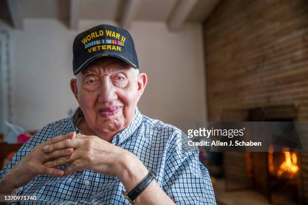 War veteran Bernard Benedict James is photographed for Los Angeles Times on February 3, 2022 at home in La Mirada, California. PUBLISHED IMAGE. James...