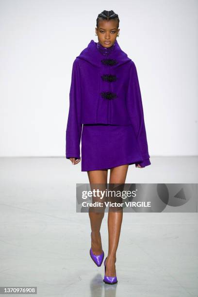 Model walks the runway during the Prabal Gurung Ready to Wear Fall/Winter 2022-2023 fashion show as part of the New York Fashion Week on February 16,...