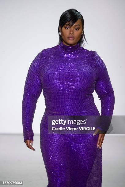 Model walks the runway during the Prabal Gurung Ready to Wear Fall/Winter 2022-2023 fashion show as part of the New York Fashion Week on February 16,...