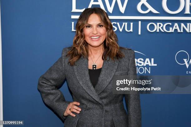 Mariska Hargitay attends NBC's "Law & Order" Press Junket at Studio 525 on February 16, 2022 in New York City.