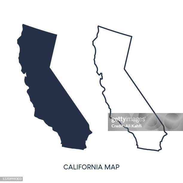 stockillustraties, clipart, cartoons en iconen met california map - californië