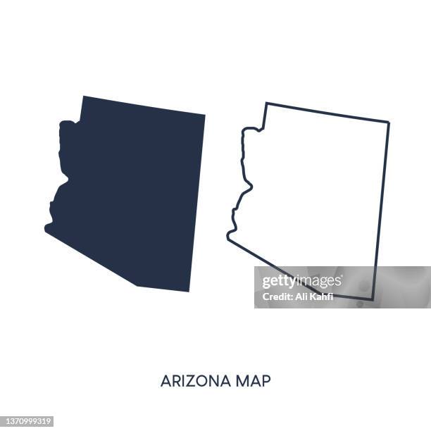 map of arizona - country geographic area stock illustrations