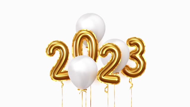 Happy New Year 2023 numbers golden