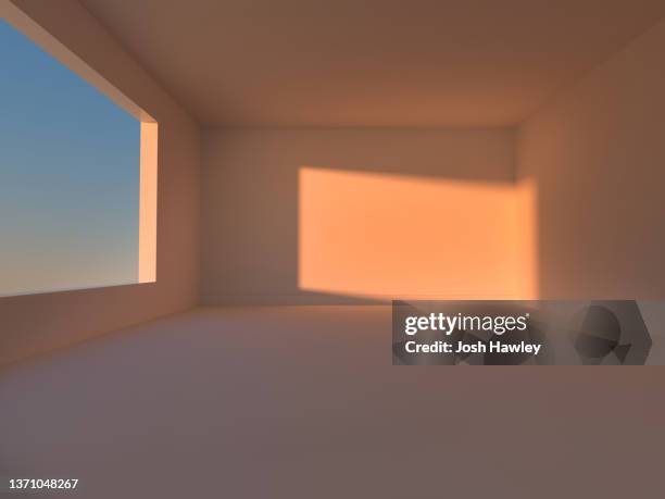 futuristic empty room, 3d rendering - light architecture foto e immagini stock