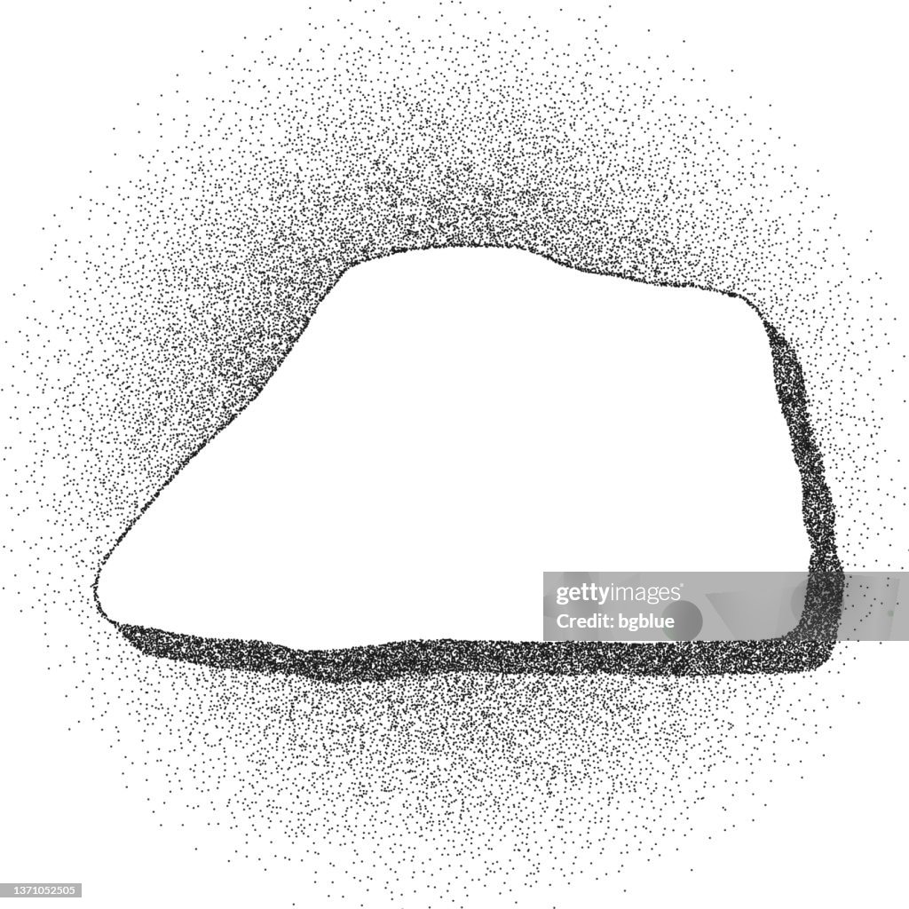 Stippled Jarvis Island map - Stippling Art - Dotwork - Dotted style