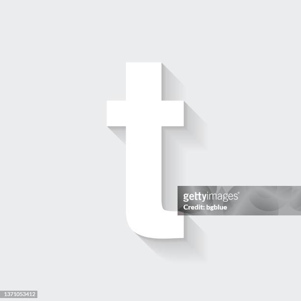letter t. icon with long shadow on blank background - flat design - kreativität stock illustrations