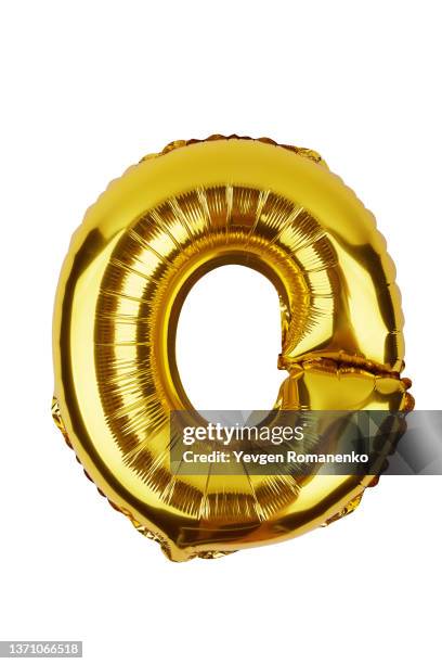 foil balloon letter o isolated on white background - o stock pictures, royalty-free photos & images