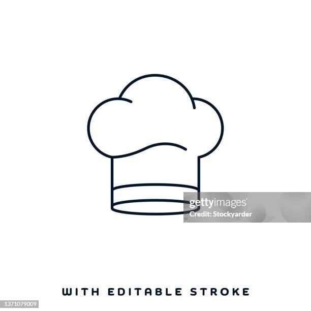 ilustraciones, imágenes clip art, dibujos animados e iconos de stock de diseño del icono de la línea de recomendación del chef - chef