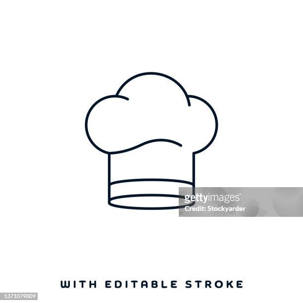 chef's recommendation line icon design - toque stock illustrations