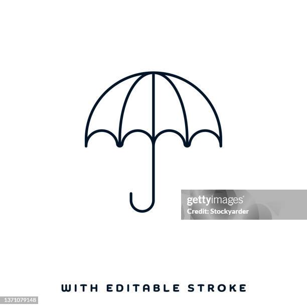 umbrella brand line icon design - contour drawing stock-grafiken, -clipart, -cartoons und -symbole
