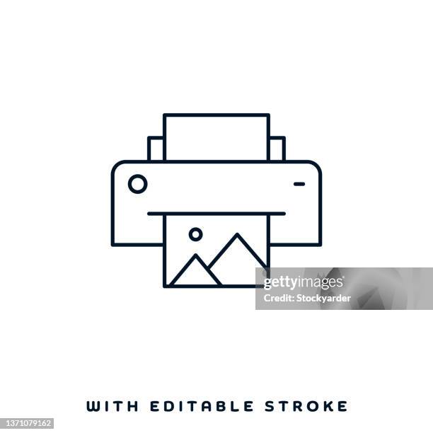 printer code line icon design - printer cartridge stock illustrations