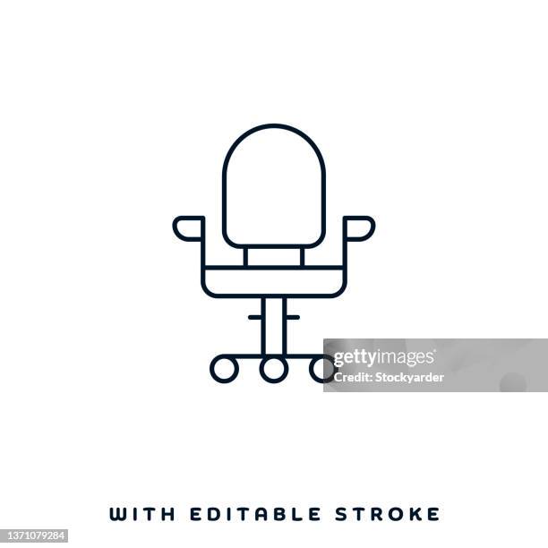 bürostuhl linie icon design - office chair stock-grafiken, -clipart, -cartoons und -symbole