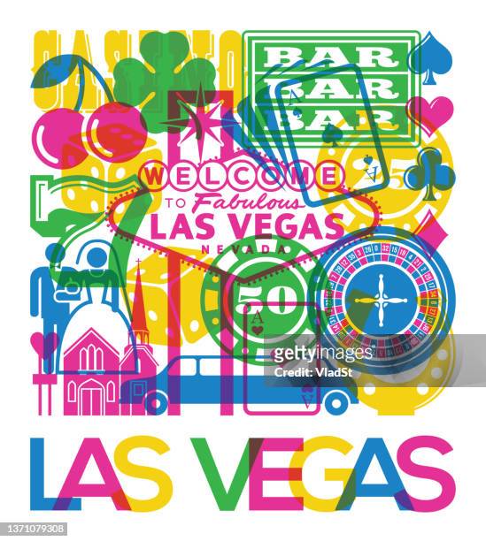 las vegas nevada casino gambling brochure flyer design overprinting effect - 拉斯維加斯 幅插畫檔、美工圖案、卡通及圖標
