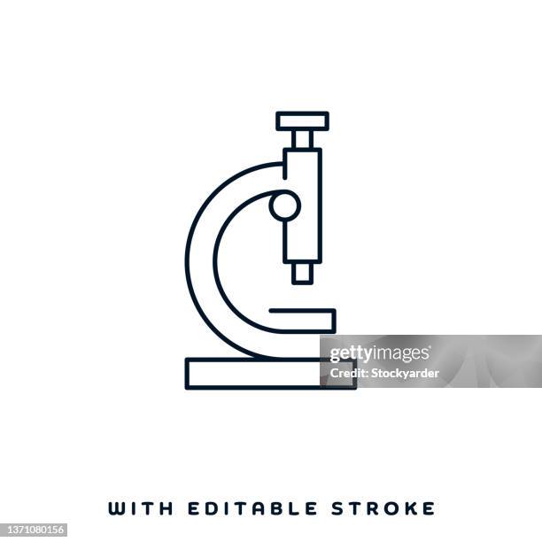 ilustrações de stock, clip art, desenhos animados e ícones de laboratory practice line icon design - microscópio