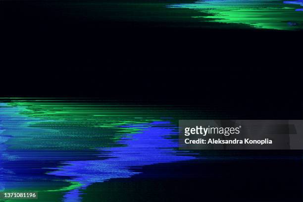 motion glitch interlaced multicolored distorted textured futuristic background - problems stock pictures, royalty-free photos & images