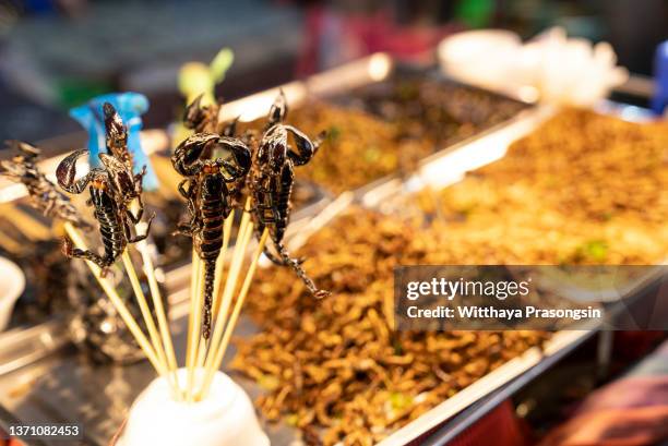china town in bangkok - fried scorpion stock pictures, royalty-free photos & images