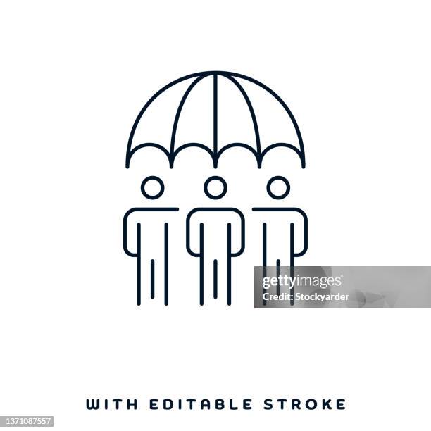 employee benefit plan line icon design - employee needs stock illustrations