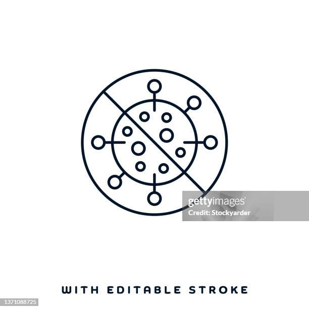 virus infection line icon design - streptomyces stock illustrations