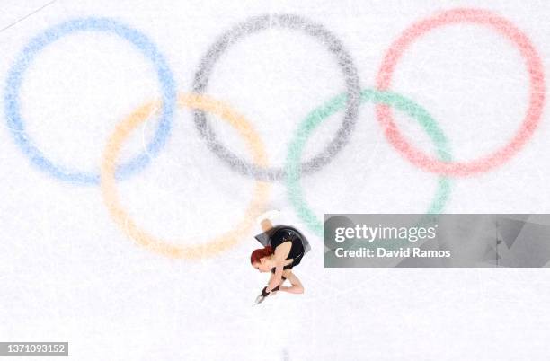 Alexandra Trusova of Team ROC skates during the Women Single Skating Free Skating on day thirteen of the Beijing 2022 Winter Olympic Games at Capital...