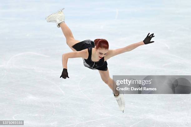 Alexandra Trusova of Team ROC skates during the Women Single Skating Free Skating on day thirteen of the Beijing 2022 Winter Olympic Games at Capital...