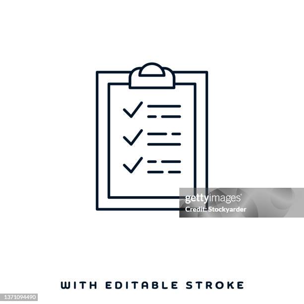stockillustraties, clipart, cartoons en iconen met checklist line icon design - checklist