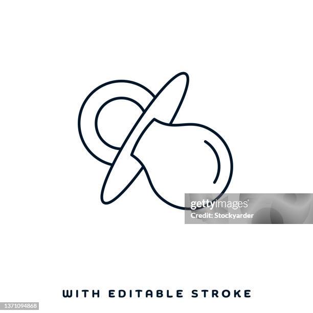 toddler nipple line icon design - pacifier stock illustrations