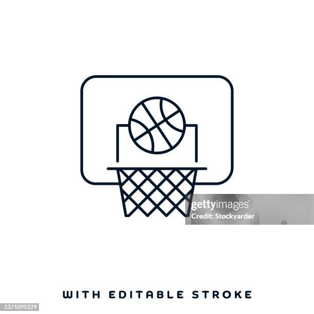 basketball game line icon design - back board stock illustrations