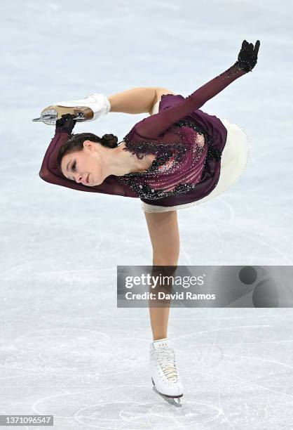 Anna Shcherbakova of Team ROC skates during the Women Single Skating Free Skating on day thirteen of the Beijing 2022 Winter Olympic Games at Capital...