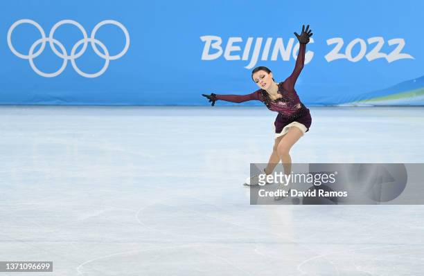 Anna Shcherbakova of Team ROC skates during the Women Single Skating Free Skating on day thirteen of the Beijing 2022 Winter Olympic Games at Capital...