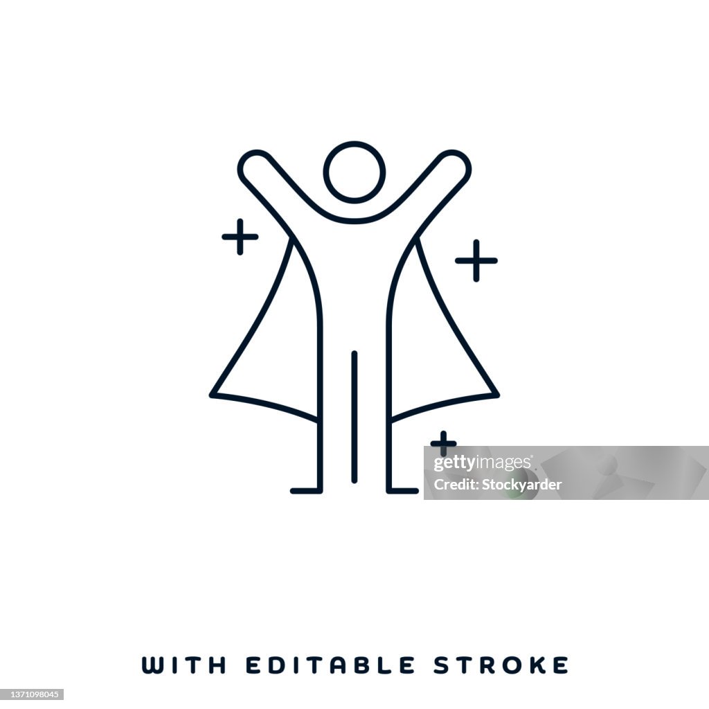 スーパーヒーローラインアイコンデザイン