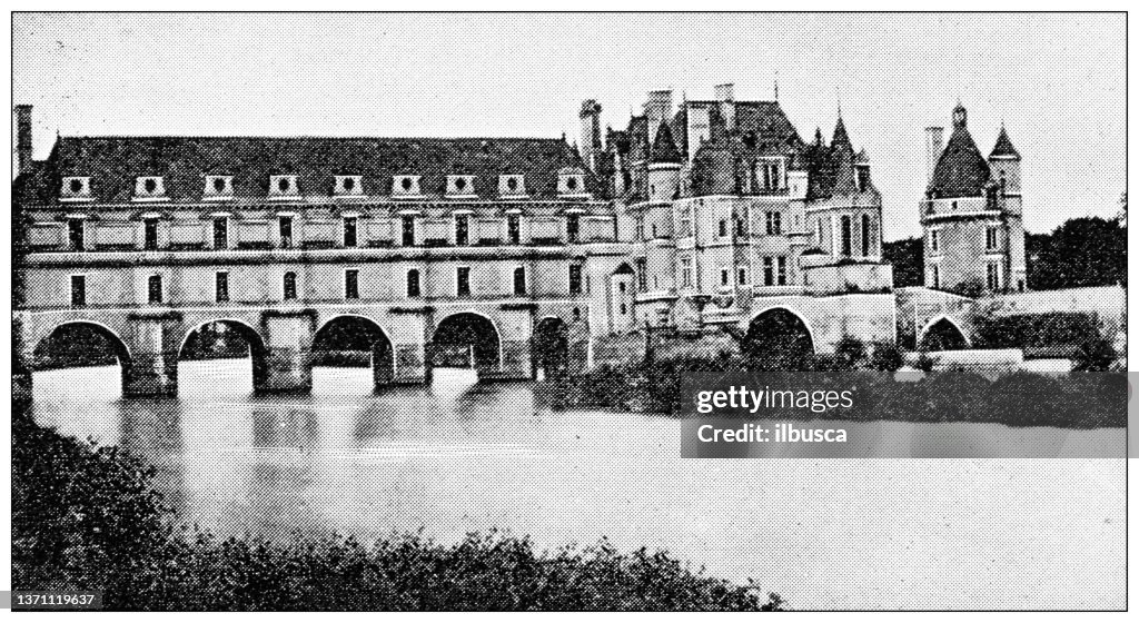 Antique travel photographs of France: Chenonceaux and the river Cher
