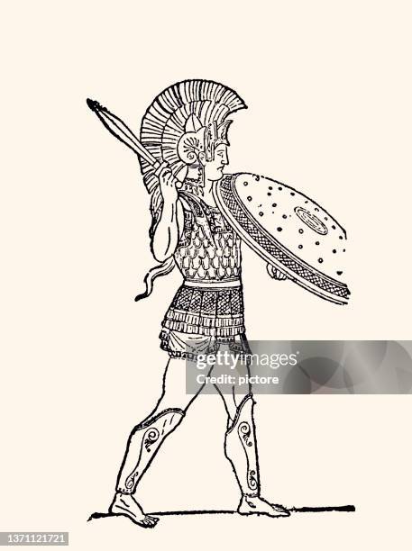 theseus  (xxxl with lots of details ) - ancient olympia greece stock illustrations