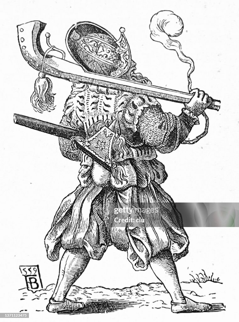 Medieval soldier, 16th century, Hakenschütz