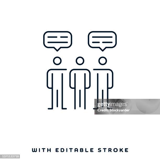 labor strike line icon design - conflict management stock illustrations