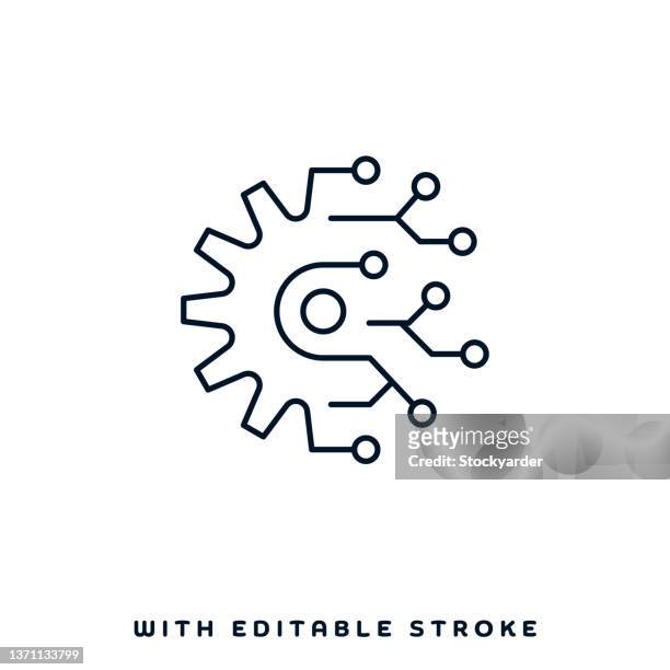 industrial transition line icon design - technology stock illustrations
