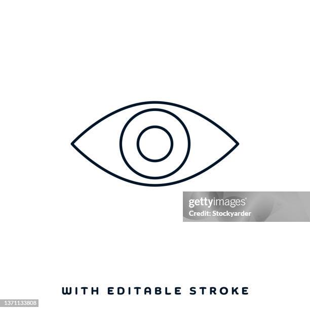 ilustrações de stock, clip art, desenhos animados e ícones de ophthalmologic examination line icon design - retina globo ocular