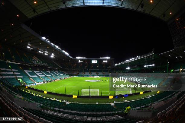 Celtic Park is pictured ahead of the UEFA Europa Conference League Knockout Round Play-Off Leg One match between Celtic FC and FK Bodoe/Glimt at...