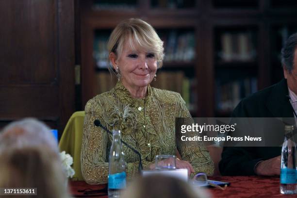 The former president of the Community of Madrid, Esperanza Aguirre, during the presentation of her book 'Sin complejos', at the Circulo Mallorquin,...