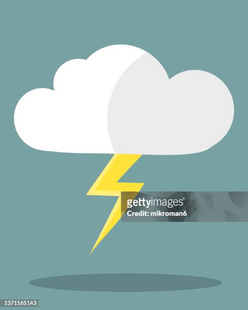 illustration of a cloud during a storm with rain and thunder. - storm cloud illustration stock pictures, royalty-free photos & images