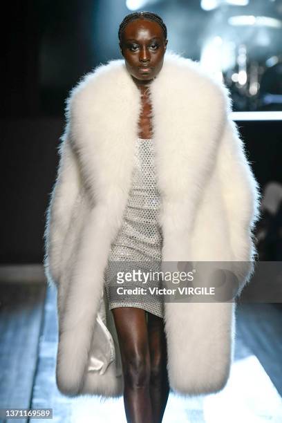 Model walks the runway during the Michael Kors Ready to Wear Fall/Winter 2022-2023 fashion show as part of the New York Fashion Week on February 15,...