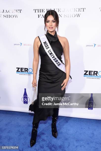 Miss Universe Harnaaz Sadhu attends the Sixth Annual Blue Jacket Fashion Show at Moonlight Studios on February 17, 2022 in New York City.