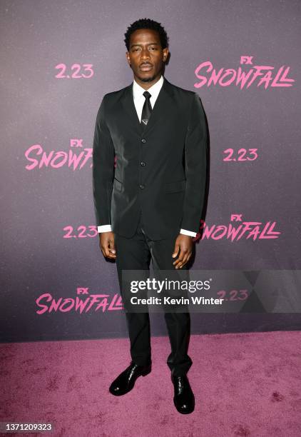 Damson Idris attends FX's "Snowfall" Season 5 Premiere at Grandmaster Recorders on February 17, 2022 in Los Angeles, California.