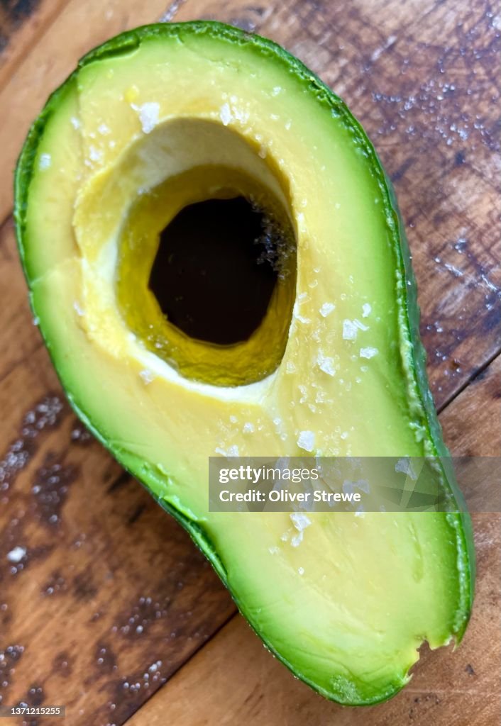 Avocado with virgin olive oil, balsamic and flaky salt