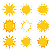 Cartoon Sun Set Clipart graphic vector illustration in white background