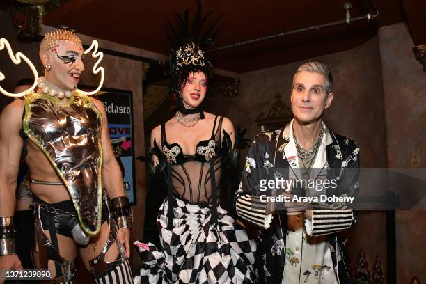 Ernie Omega, Love Bailey and Perry Farrell attend the "Heaven After Dark" concert series, hosted by Perry Farrell and his wife Etty Farrell, at 1926...