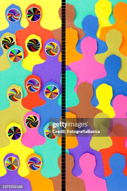 separated psychedelic men - self hypnosis stock illustrations